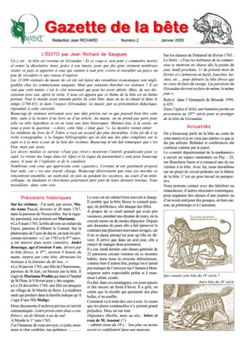 La Gazette de la Bête du Gévaudan 2001