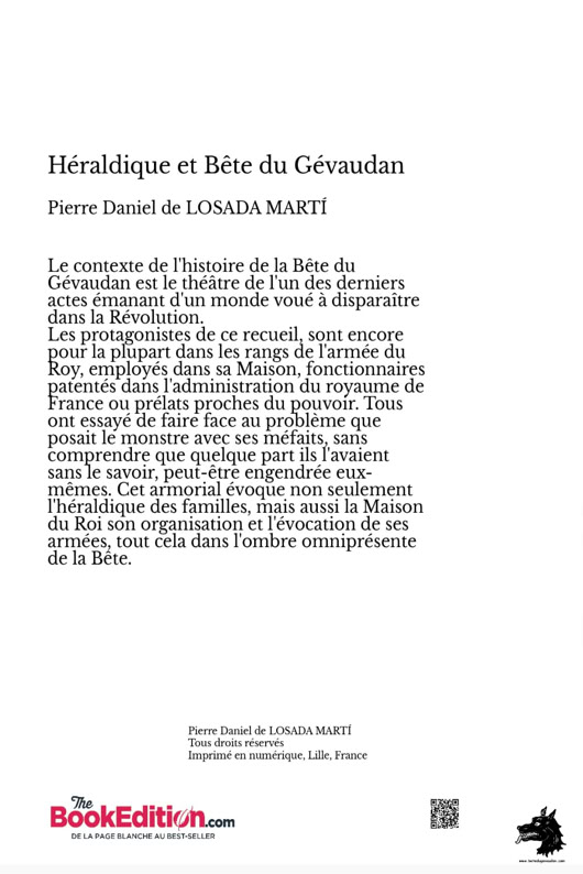 Pierre Daniel de Losada Martì - Héraldique et Bête du Gévaudan